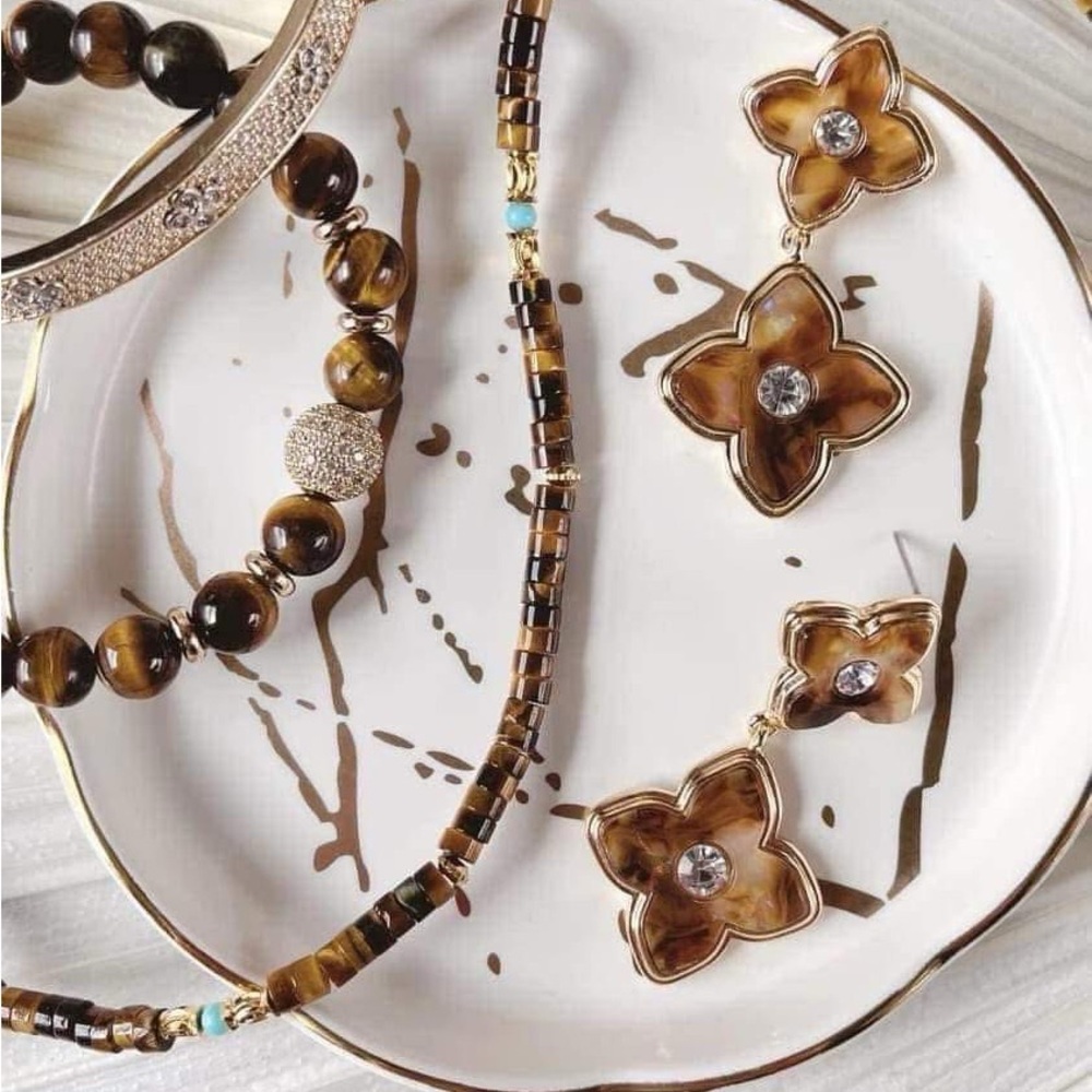 Mocha Necklace and Earring Set- Park Lane - Picture 3 of 5